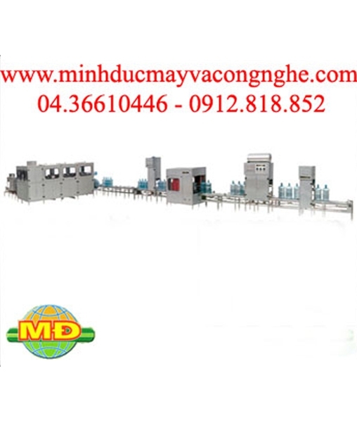 Dây chuyền rửa, chiết rót, đóng nắp bình 5 gallon tự động